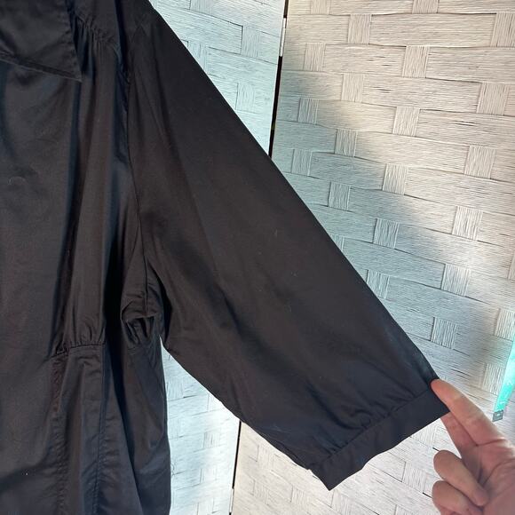 Lane Bryant blouse black button up 3/4 length sleeve Lagenlook goth plus size - Picture 5 of 11